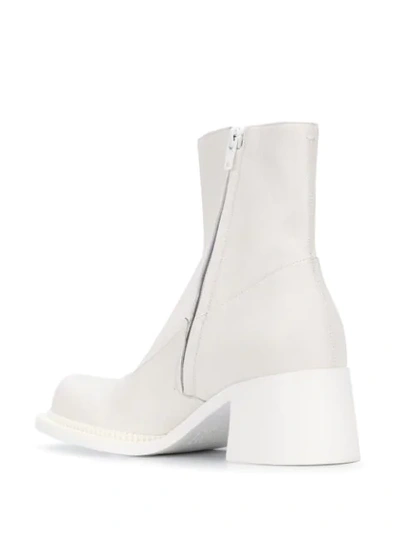 Shop Maison Margiela Chunky Mid-heel Boots In White