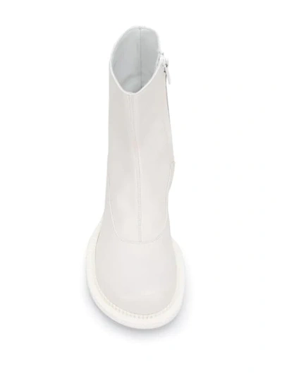 Shop Maison Margiela Chunky Mid-heel Boots In White