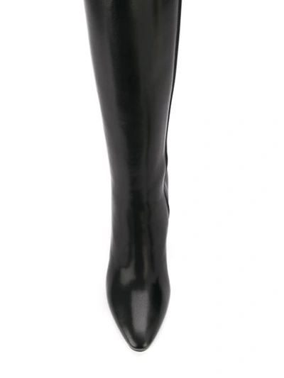 Shop Saint Laurent 'lily' Knee High Boots In Black