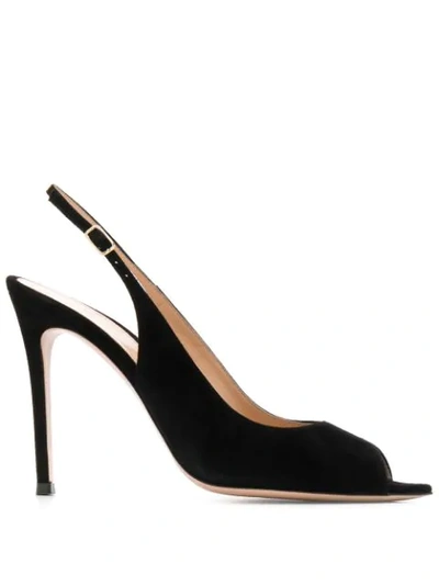 Shop Gianvito Rossi Slingback Open-toe Pumps In Black