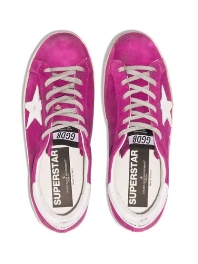 Shop Golden Goose Superstar Low Top Sneakers In Purple