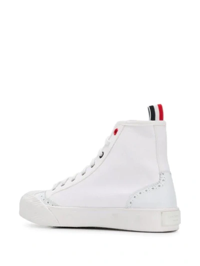 Shop Thom Browne High-top-sneakers Mit Budapestermuster In White