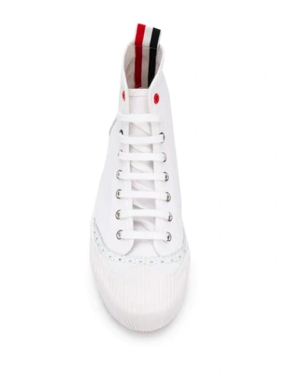 Shop Thom Browne High-top-sneakers Mit Budapestermuster In White