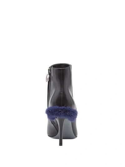 Shop Fendi Furryous Ankle Boots In F112e-black+widzard