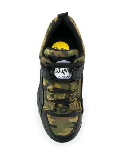 Shop Buffalo Camouflage Platform Sneakers In Black