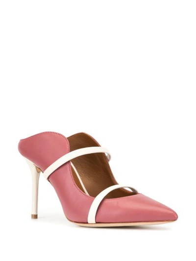 Shop Malone Souliers Antique Rose Maureen 85mm Leather Mules In Pink