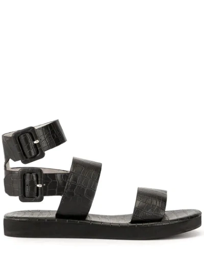 Shop Mara & Mine Aurora Flatform Sandals In Black