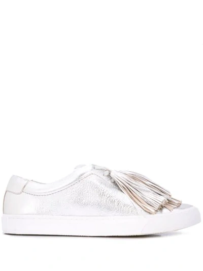 Shop Loeffler Randall Logan Tassel Detail Sneakers In Silver