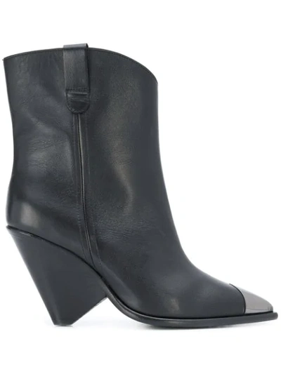 Shop The Seller Leather Ankle Boots In Black