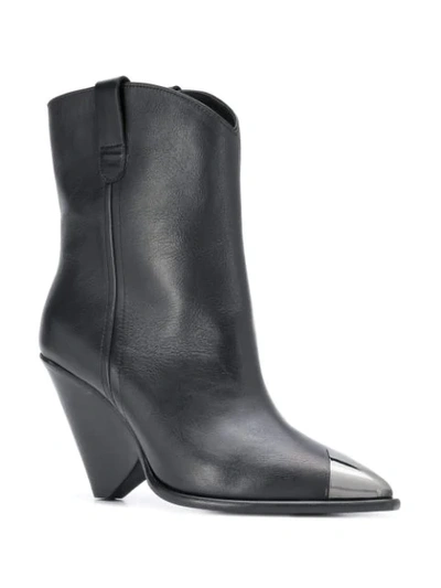 Shop The Seller Leather Ankle Boots In Black