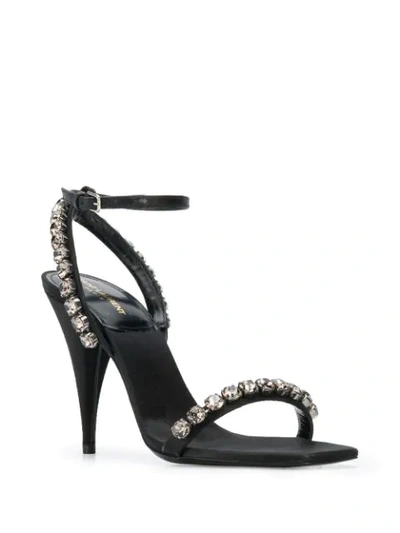 Shop Saint Laurent Kiki 100 Sandals In Black