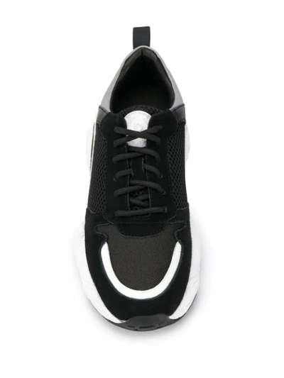 Shop Pollini Paneled Chunky Sneakers In Black