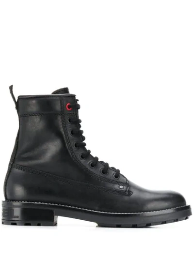 Shop Diesel Combat Boots In Black