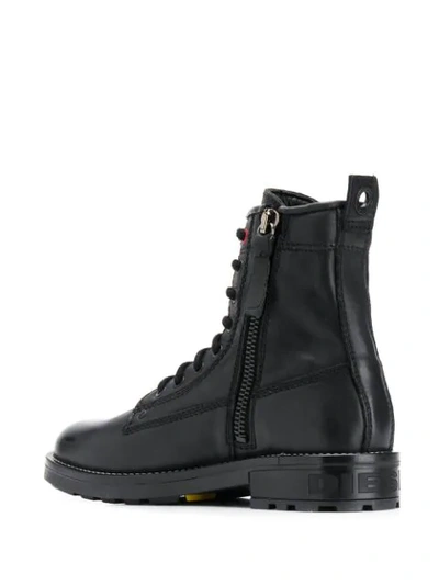 Shop Diesel Combat Boots In Black