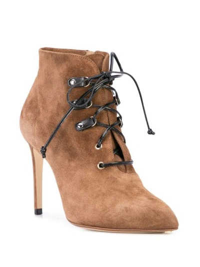 Shop Francesco Russo Stiletto Ankle Boots In Brown