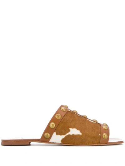 Shop Tory Burch Blythe Slides In Brown