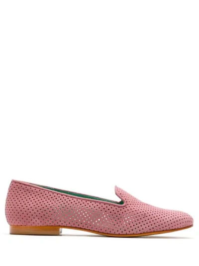 Shop Blue Bird Shoes Saudade Suede Loafers In Pink