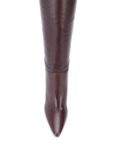 Shop Zimmermann 70mm Pointed Knee Length Boots In Purple