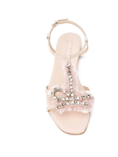 Shop Anna Baiguera Embellished Bow Sandals - Pink