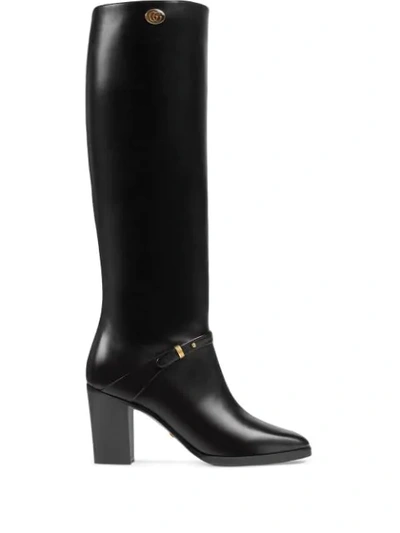 Shop Gucci Stiefel Mit Blockabsatz In Black