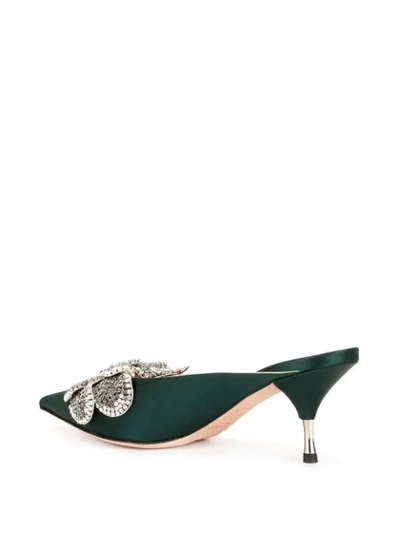 Shop Rochas Formia Jewel Embellished Mules In Green