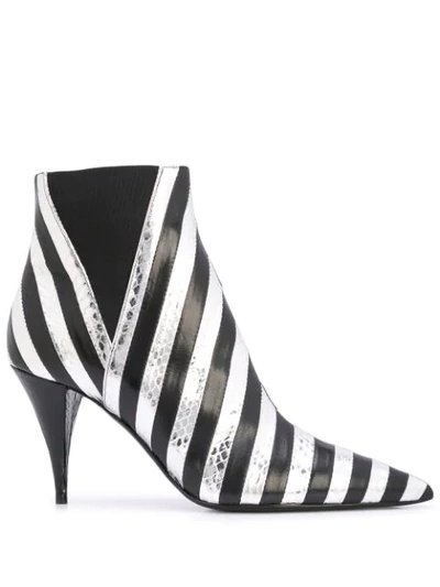 KIKI STRIPED ANKLE BOOTS