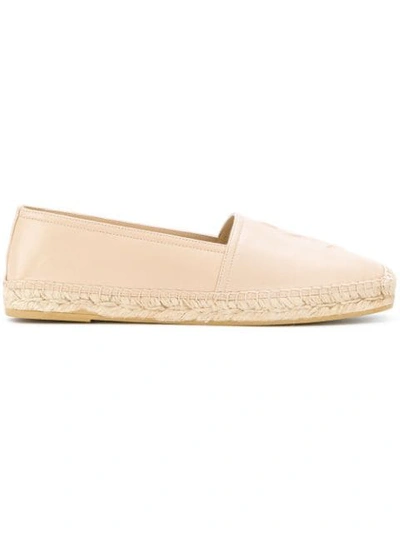 Shop Saint Laurent Monogram Espadrilles In Neutrals