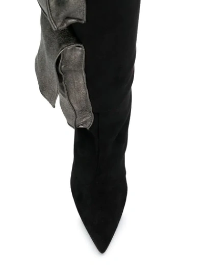 Shop Marc Ellis Contrast Flap Pocket Boots In Black