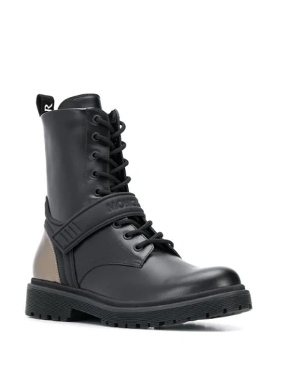 Shop Moncler Calypso Lace-up Combat Boots In Black