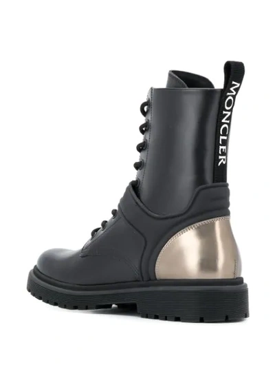 Shop Moncler Calypso Lace-up Combat Boots In Black