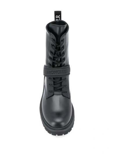 Shop Moncler Calypso Lace-up Combat Boots In Black