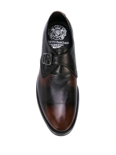 Shop Alberto Fasciani Burnished Monk Shoes In Brown