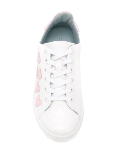 Shop Chiara Ferragni Heart Print Sneakers - White