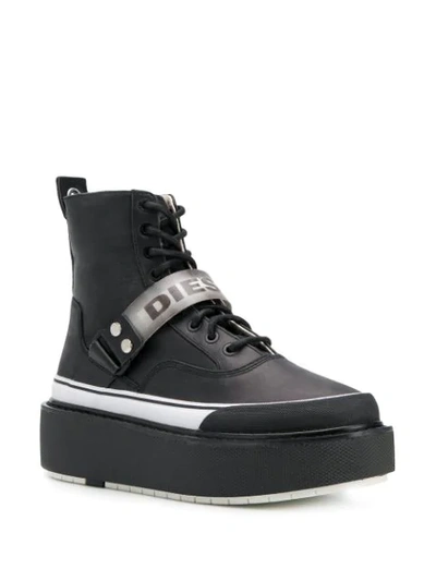 Shop Diesel Platform Sneaker-boots In T8013