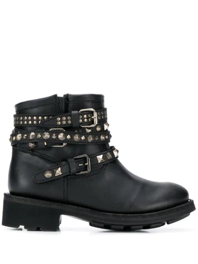 Shop Ash Studded Ankle Boots In Black