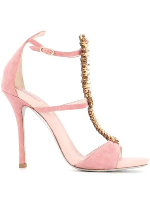 pink strappy sandals