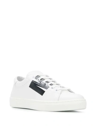 Shop Msgm Logo Print Low-top Sneakers In White