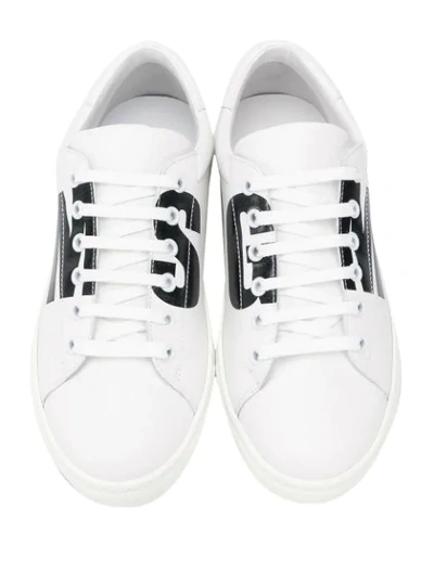 Shop Msgm Logo Print Low-top Sneakers In White