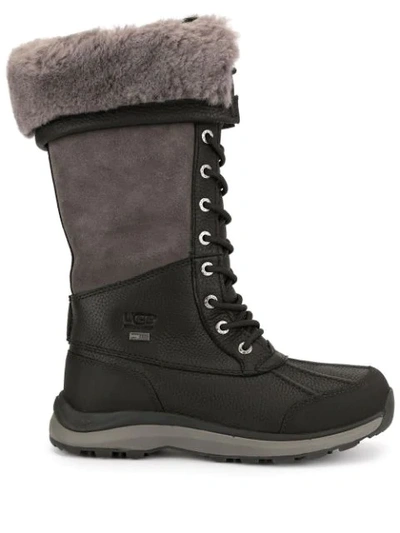 Shop Ugg Adirondack Fur Trim Boots In W/blk