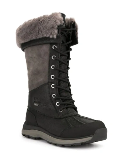Shop Ugg Adirondack Fur Trim Boots In W/blk