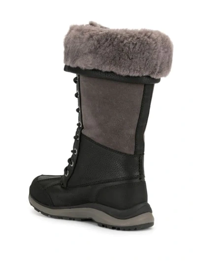 Shop Ugg Adirondack Fur Trim Boots In W/blk