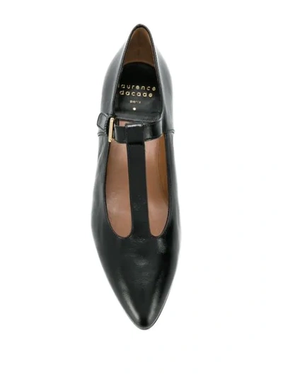 Shop Laurence Dacade Vron Pointed T-bar Pumps In Black
