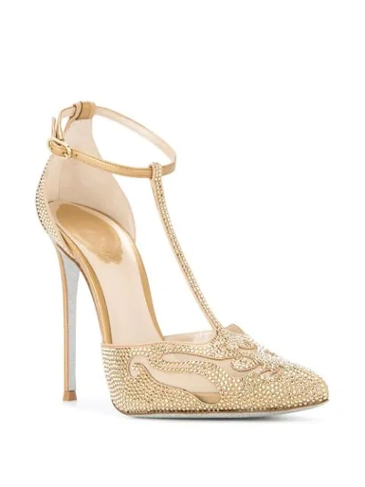 Shop René Caovilla Pumps Mit Nieten In L003 Gold