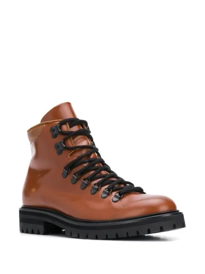 Shop Common Projects Signature Hiking Boots In Brown