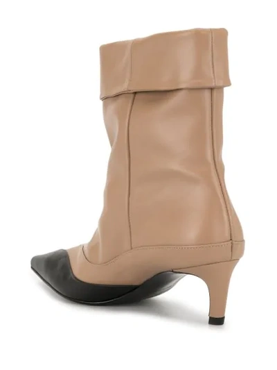 Shop Salondeju Pointed Heel Boots In Neutrals