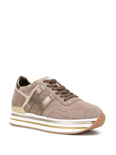 Shop Hogan Maxi H222 Sneakers In Brown