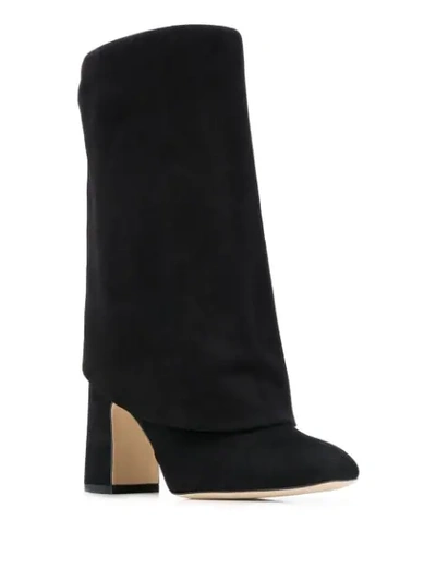 Shop Stuart Weitzman Lucinda Foldover Boots In Black