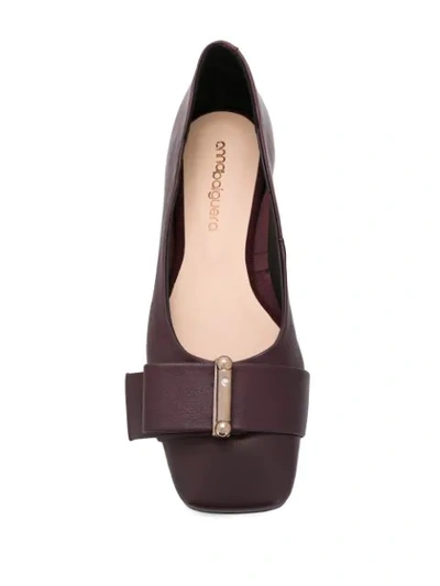 Shop Anna Baiguera Bow-embellished Ballerina Shoes In Purple