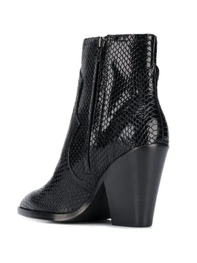 Shop Ash Esquire Snakeskin-effect Ankle Boots In Black