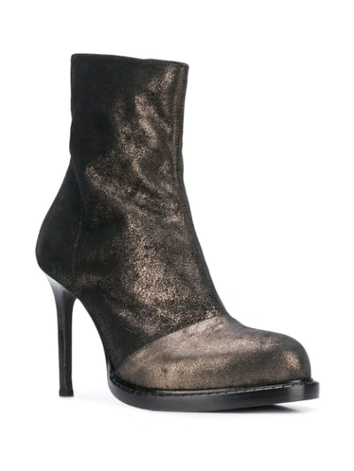 Shop Ann Demeulemeester Burnished Metallic Ankle Boots In Black